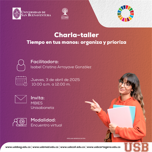 Charla-Taller: tiempo en tus manos: organiza y prioriza